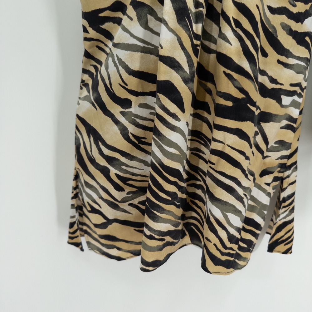 Vintage Y2K Cache One Shoulder Top Women M Silk Animal Print Mob 2000s Party - Picture 13 of 14